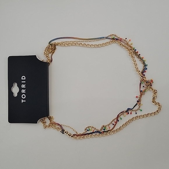 Torrid Always Proud Rainbow Layered Chain Necklace & 3-Piece Anklet Set - Picture 7 of 9